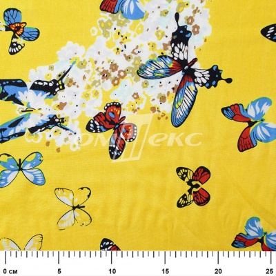 Плательная ткань "Софи" 7.2, 75 гр/м2, шир.150 см, принт бабочки - купить в Новомосковске. Цена 241.49 руб.