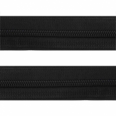Рулонная молния с покрытием PVC спираль тип 3 (упак.270м) -черная с полосой СВО - купить в Новомосковске. Цена: 12.74 руб.