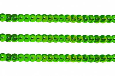 Пайетки "ОмТекс" на нитях, CREAM, 6 мм С / упак.73+/-1м, цв. 94 - зеленый - купить в Новомосковске. Цена: 297.48 руб.