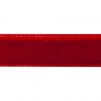 Лента бархатная нейлон, шир.12 мм, (упак. 45,7м), цв.45-красный - купить в Новомосковске. Цена: 396 руб.