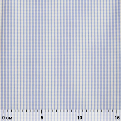 Ткань сорочечная Клетка Виши, 115 г/м2, 58% пэ,42% хл, шир.150 см, цв.2-голубой, (арт.111) - купить в Новомосковске. Цена 306.69 руб.