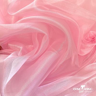 Ткань органза, 100% полиэстр, 28г/м2, шир. 150 см, цв. #47 розовая пудра - купить в Новомосковске. Цена 86.24 руб.