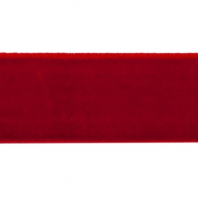 Лента бархатная нейлон, шир.25 мм, (упак. 45,7м), цв.45-красный - купить в Новомосковске. Цена: 981.09 руб.