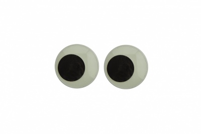 Глазки для игрушек, круглые, с бегающими зрачками, 10 мм/упак.50+/-2 шт, цв. -черно-белые - купить в Новомосковске. Цена: 35.20 руб.