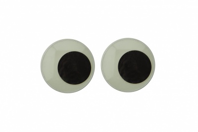 Глазки для игрушек, круглые, с бегающими зрачками, 24 мм/упак.50+/-2 шт, цв. -черно-белые - купить в Новомосковске. Цена: 60.32 руб.