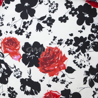 Плательная ткань "Фламенко" 22.1, 80 гр/м2, шир.150 см, принт растительный - купить в Новомосковске. Цена 239.03 руб.