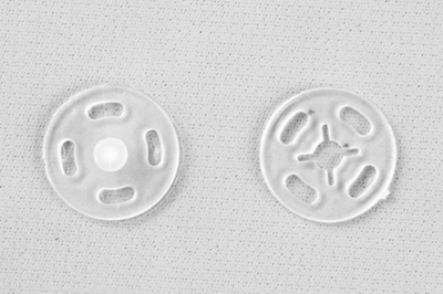 Кнопки пришивные пластиковые 13 мм, блистер 24шт, цв.-прозрачные - купить в Новомосковске. Цена: 62.27 руб.