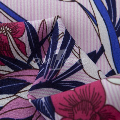 Плательная ткань "Фламенко" 18.1, 80 гр/м2, шир.150 см, принт растительный - купить в Новомосковске. Цена 239.03 руб.