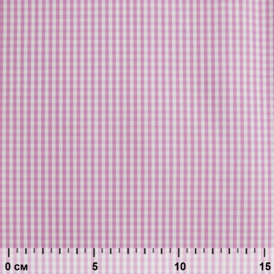 Ткань сорочечная Клетка Виши, 115 г/м2, 58% пэ,42% хл, шир.150 см, цв.1-розовый, (арт.111) - купить в Новомосковске. Цена 306.69 руб.
