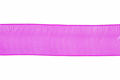 Лента органза 1015, шир. 10 мм/уп. 22,8+/-0,5 м, цвет ярк.розовый - купить в Новомосковске. Цена: 38.39 руб.
