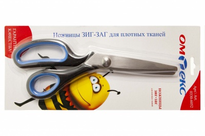 Ножницы арт.0330-6052 "ЗИГ-ЗАГ" 5 мм, для плотных тканей , 9"/ 229 мм - купить в Новомосковске. Цена: 733.08 руб.