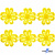 Кружево гипюр "Ромашка" 0575-1169, шир. 25 мм/уп.13,7 м, цвет 8208-жёлтый - купить в Новомосковске. Цена: 289.76 руб.