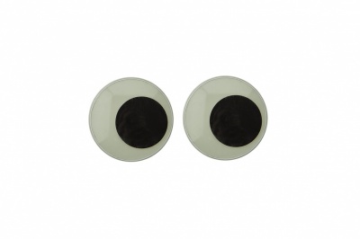 Глазки для игрушек, круглые, с бегающими зрачками, 15 мм/упак.50+/-2 шт, цв. -черно-белые - купить в Новомосковске. Цена: 46.92 руб.