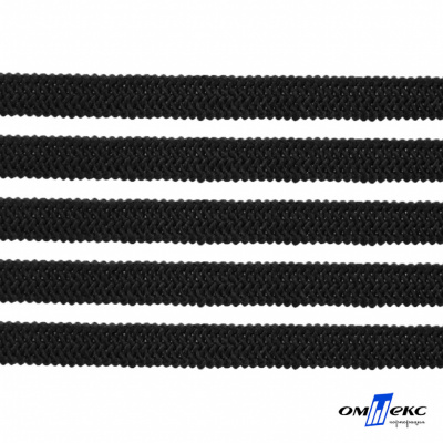 Лента эластичная вязанная (резинка) 4 мм (200+/-1 м) 400 гр/м2 черная бобина "ОМТЕКС" - купить в Новомосковске. Цена: 1.78 руб.