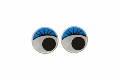 Глазки для игрушек, круглые, с бегающими зрачками, 8 мм/упак.50+/-2 шт, цв. -синий - купить в Новомосковске. Цена: 59.05 руб.
