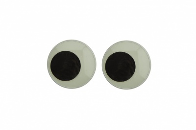Глазки для игрушек, круглые, с бегающими зрачками, 18 мм/упак.50+/-2 шт, цв. -черно-белые - купить в Новомосковске. Цена: 41.81 руб.