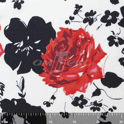 Плательная ткань "Фламенко" 22.1, 80 гр/м2, шир.150 см, принт растительный - купить в Новомосковске. Цена 239.03 руб.