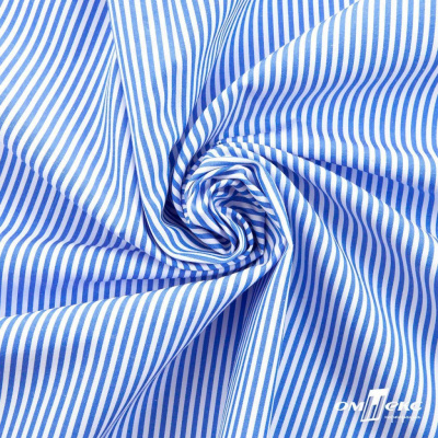 Ткань сорочечная Полоска Кенди, 115 г/м2, 58% пэ,42% хл, шир.150 см, цв.3-синий, (арт.110) - купить в Новомосковске. Цена 306.69 руб.